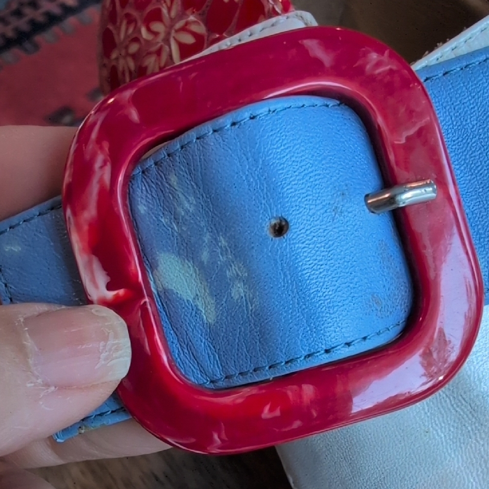 John Fluevog "Effortless Felicity" vintage inspired Mary Jane heels in FloralRed - Picture 5 of 9